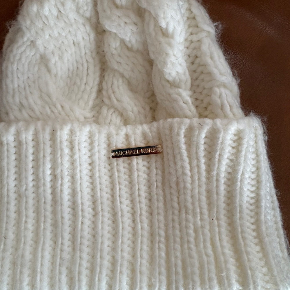 MICHAEL Michael Kors White Knit Hat